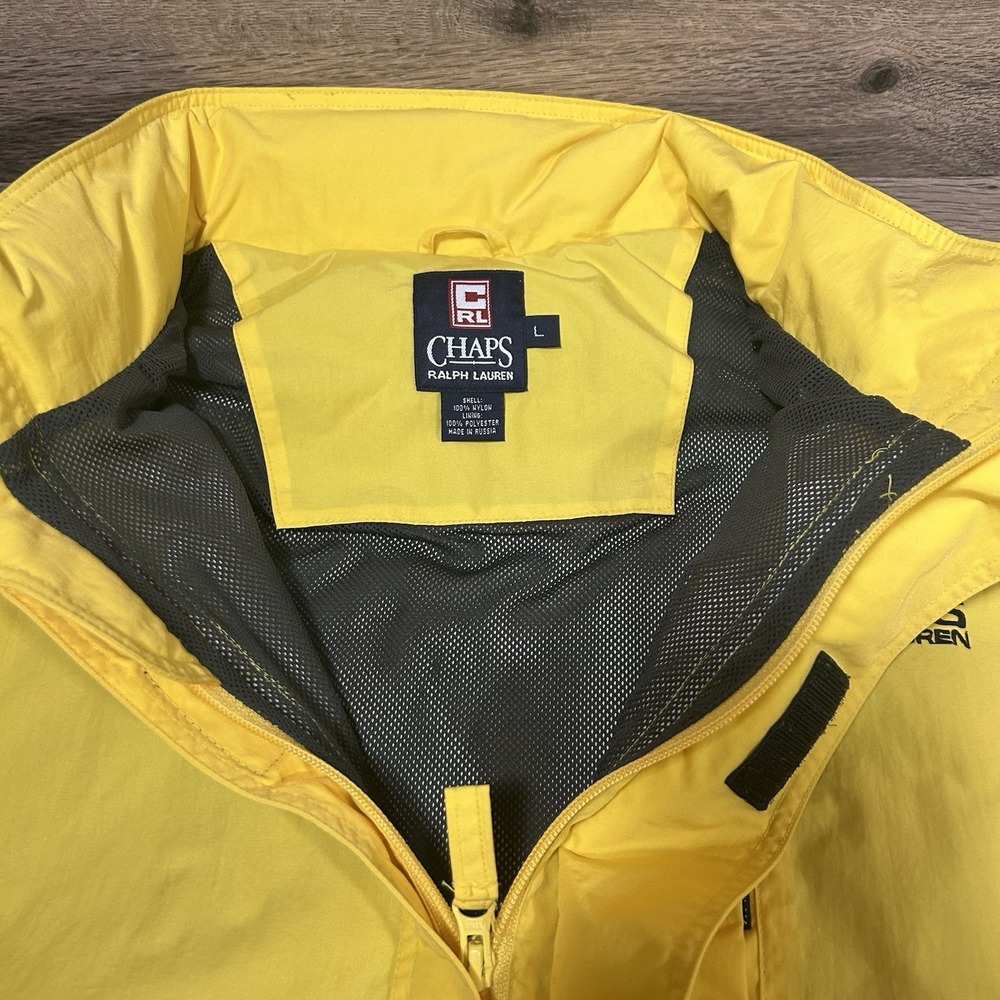 Vintage Chaps Ralph Lauren Mens 1/4 Zip Jacket Yellow Size Large Y2K - Picture 5 of 6